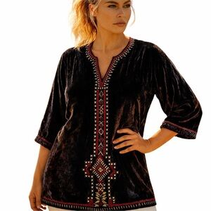 Double D Ranch heavily beaded velvet tunic